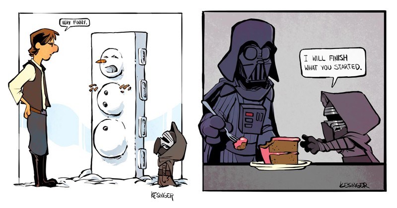 I find this funny because he new how Kylo Ren wanted to finish what Darth Vader Started