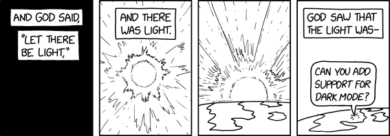 This xkcd.com update introduces a variety of new reading modes which can be activated through the menu.